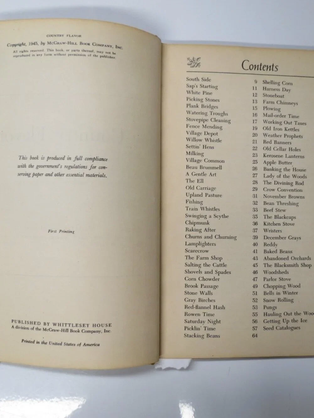 1945 Country Flavor by Haydn Pearson 1st ed 1st printing HC Traditions Rural